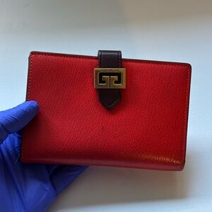 Givenchy Red and Brown Leather Wallet